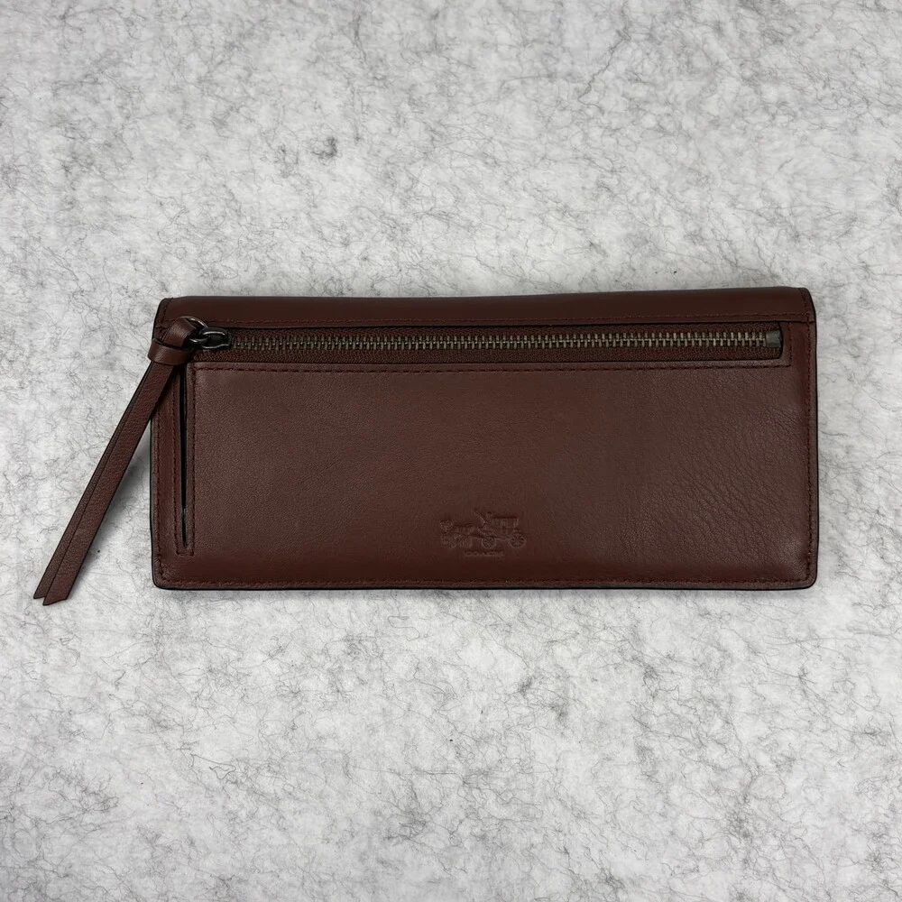 COACH Bleecker Grommets Set: Snap Wallet Clutch & Universal Wristlet - Brick Red - Picture 7 of 10